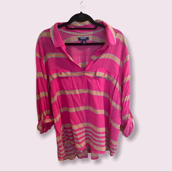 Pink striped collared shirt - Picture 1 of 3